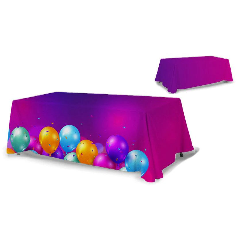 Premium Custom Table Throw – Full-Color Dye Sublimation (6' & 8' Loose Fitting)
