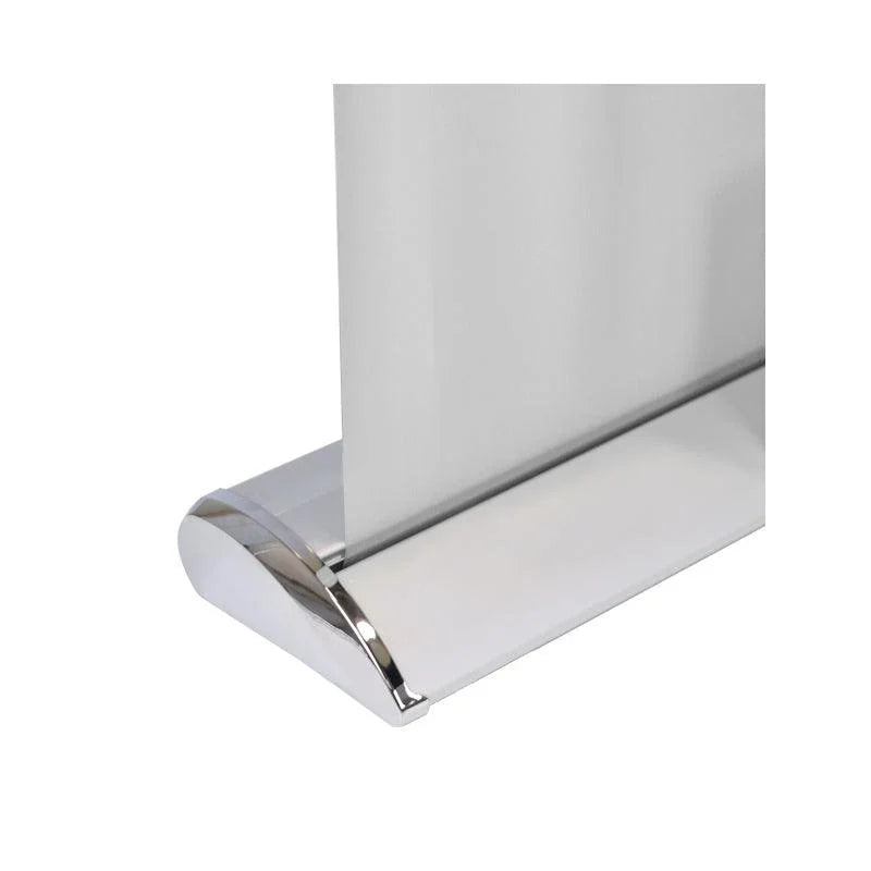 Deluxe retractable banner stand base with graphic installed