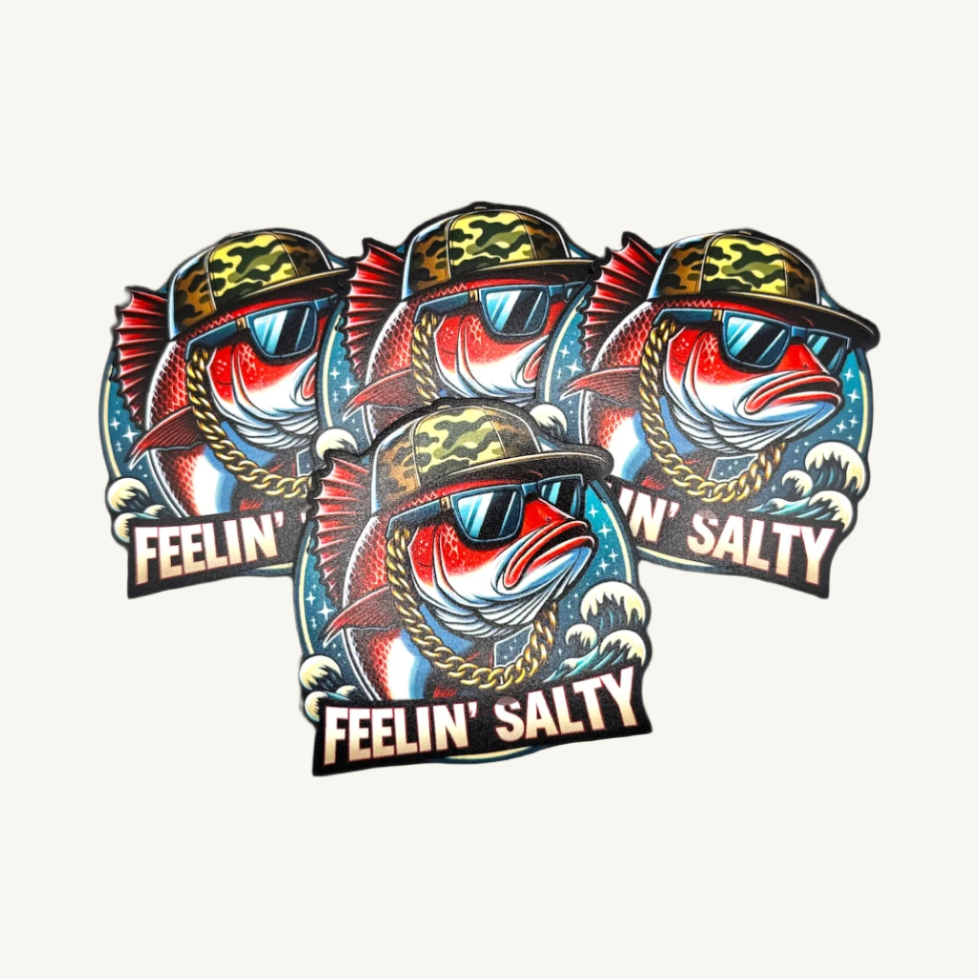 Feelin' Salty Fish UV Printed Leatherette Patches