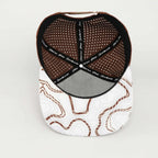 Tan, Brown & White Topographic Performance Hat – Brown Back