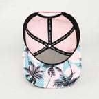 White Palm Tree Performance Hat – Pink Back