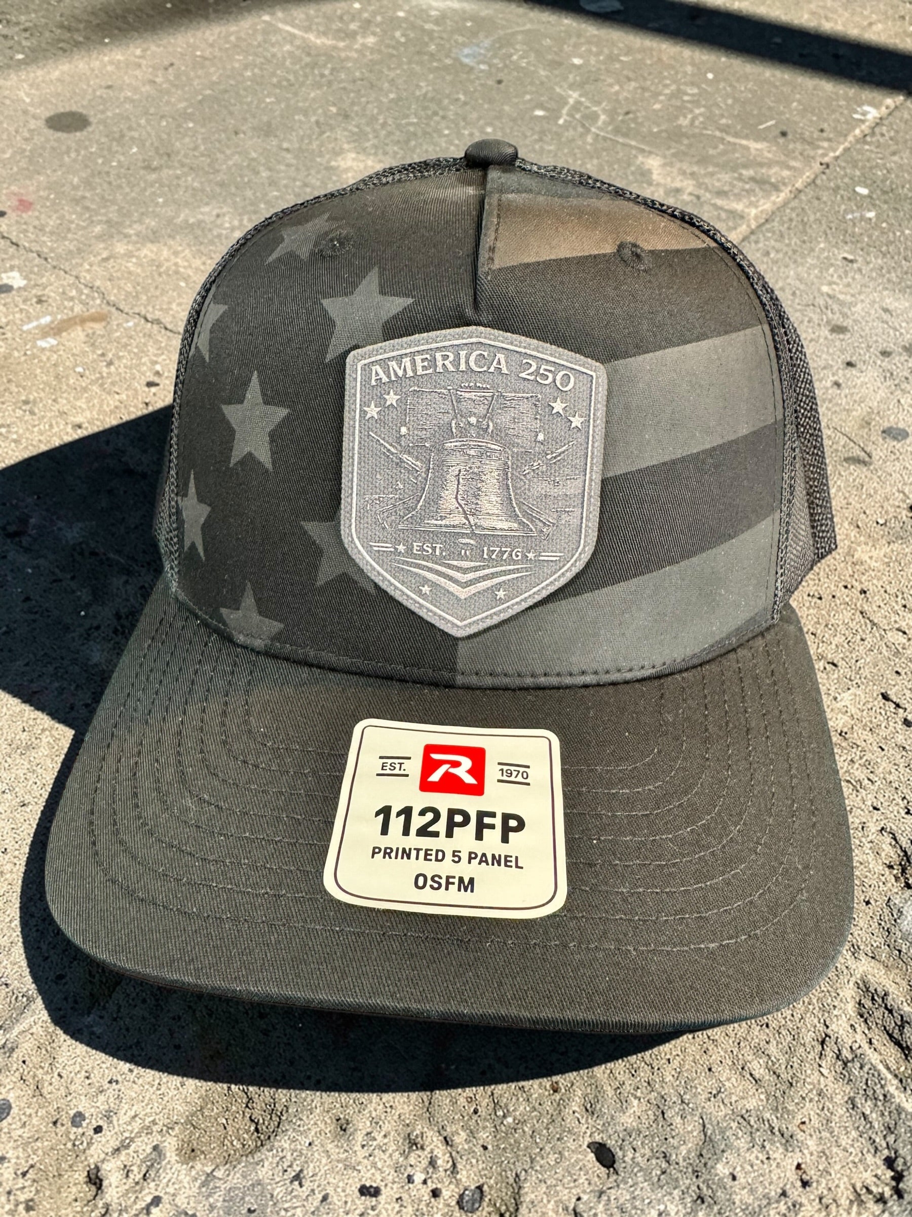 America 250 Custom Patch Hats | Textured UV Printed ProWeave Leatherette Patches