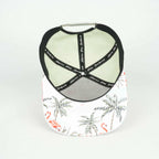 Pink Palm Print Performance Hat – Off-White Back