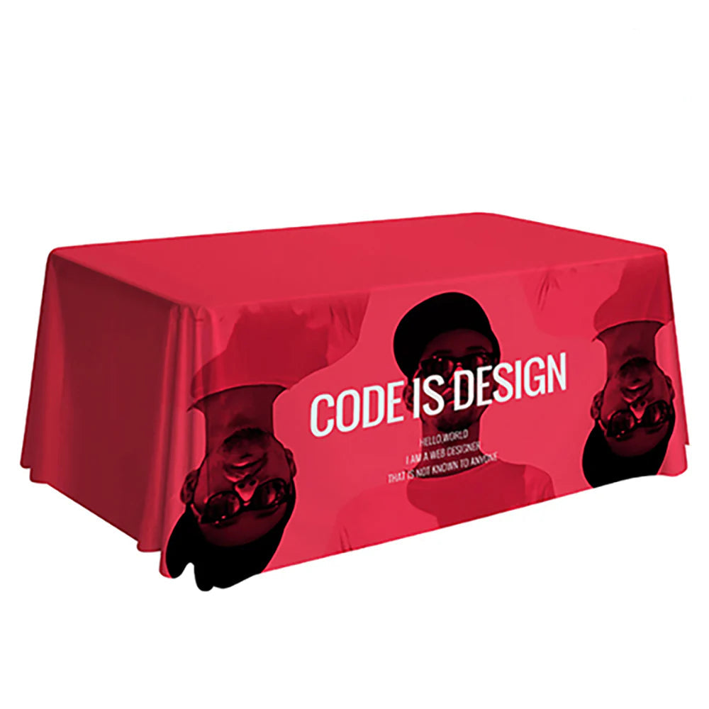 Premium Custom Table Throw – Full-Color Dye Sublimation (6' & 8' Loose Fitting)
