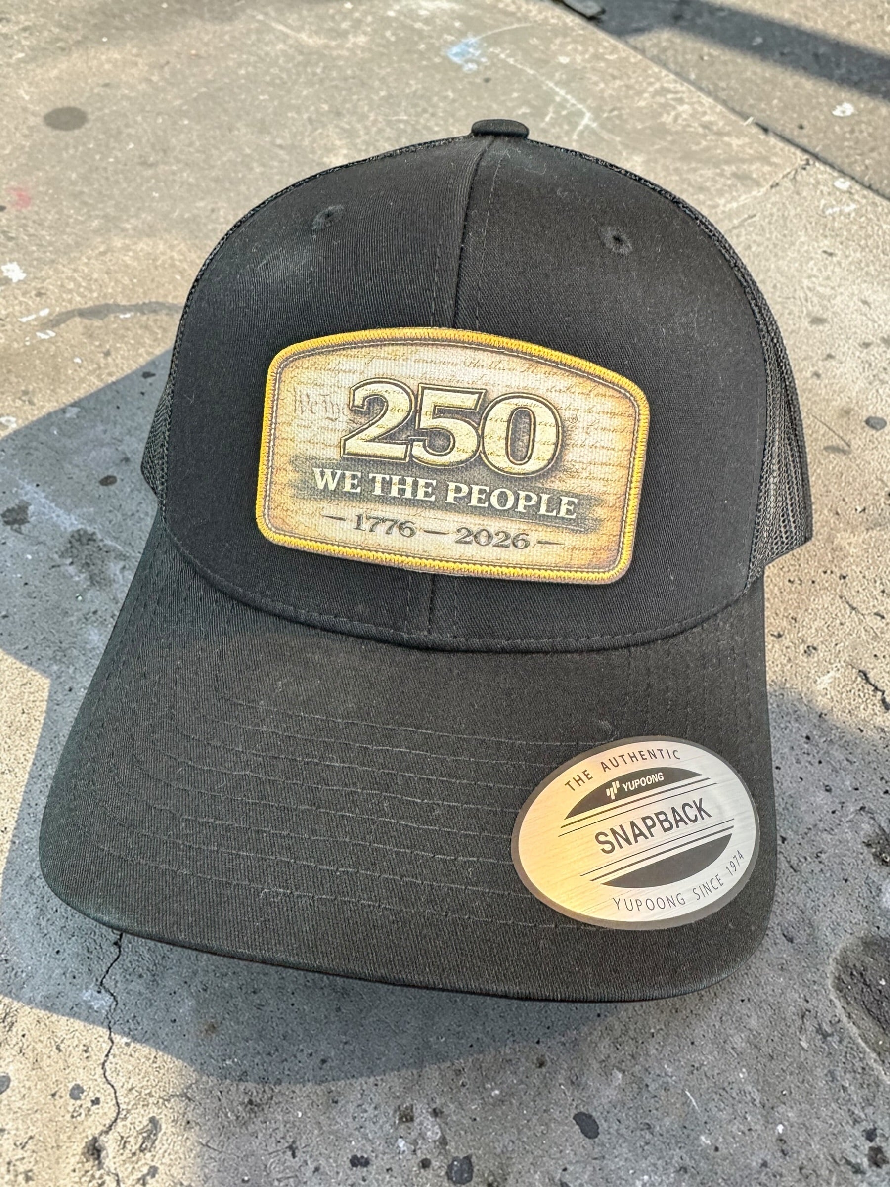 America 250 Custom Patch Hats | Textured UV Printed ProWeave Leatherette Patches