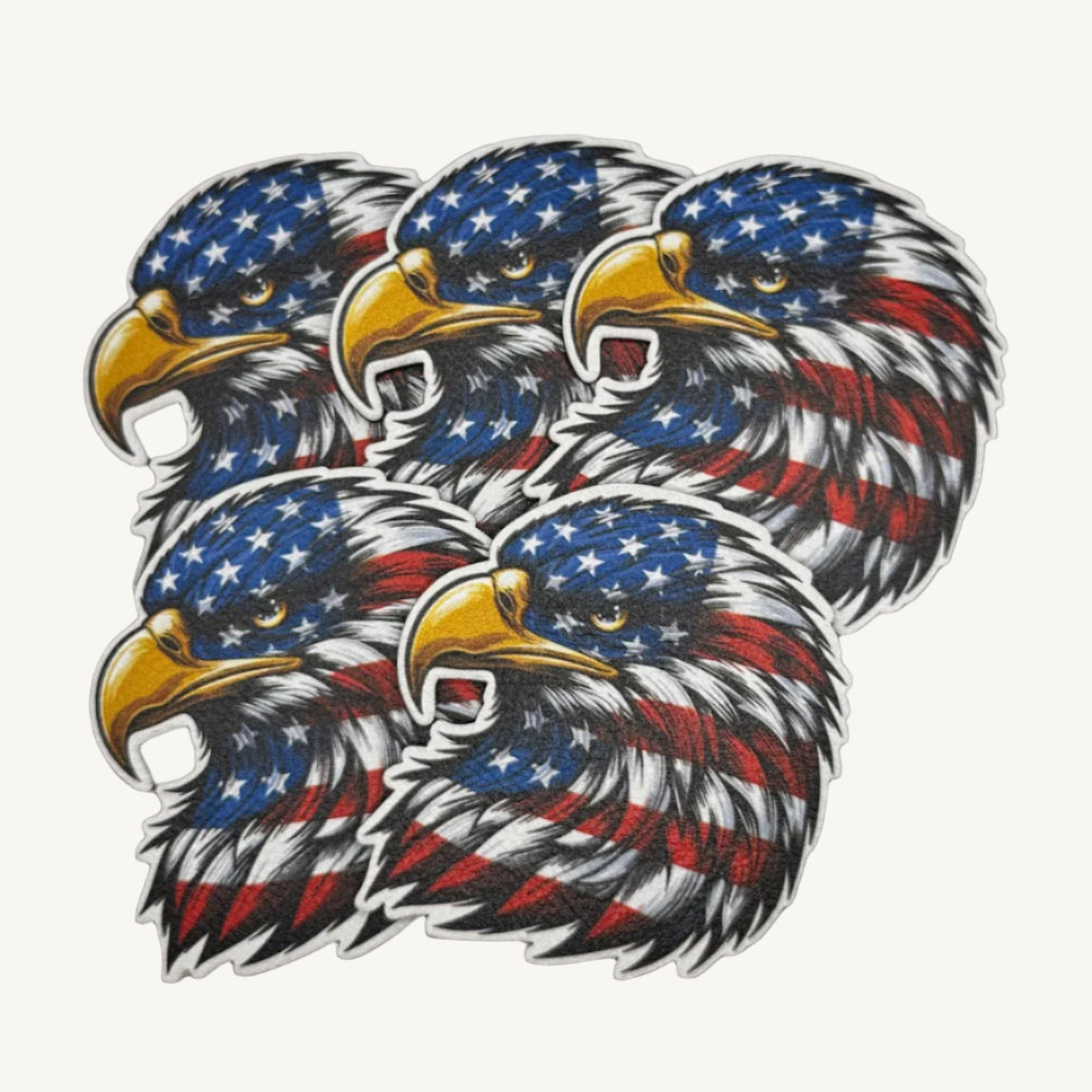 American Flag Bald Eagle UV Printed Leatherette Patch