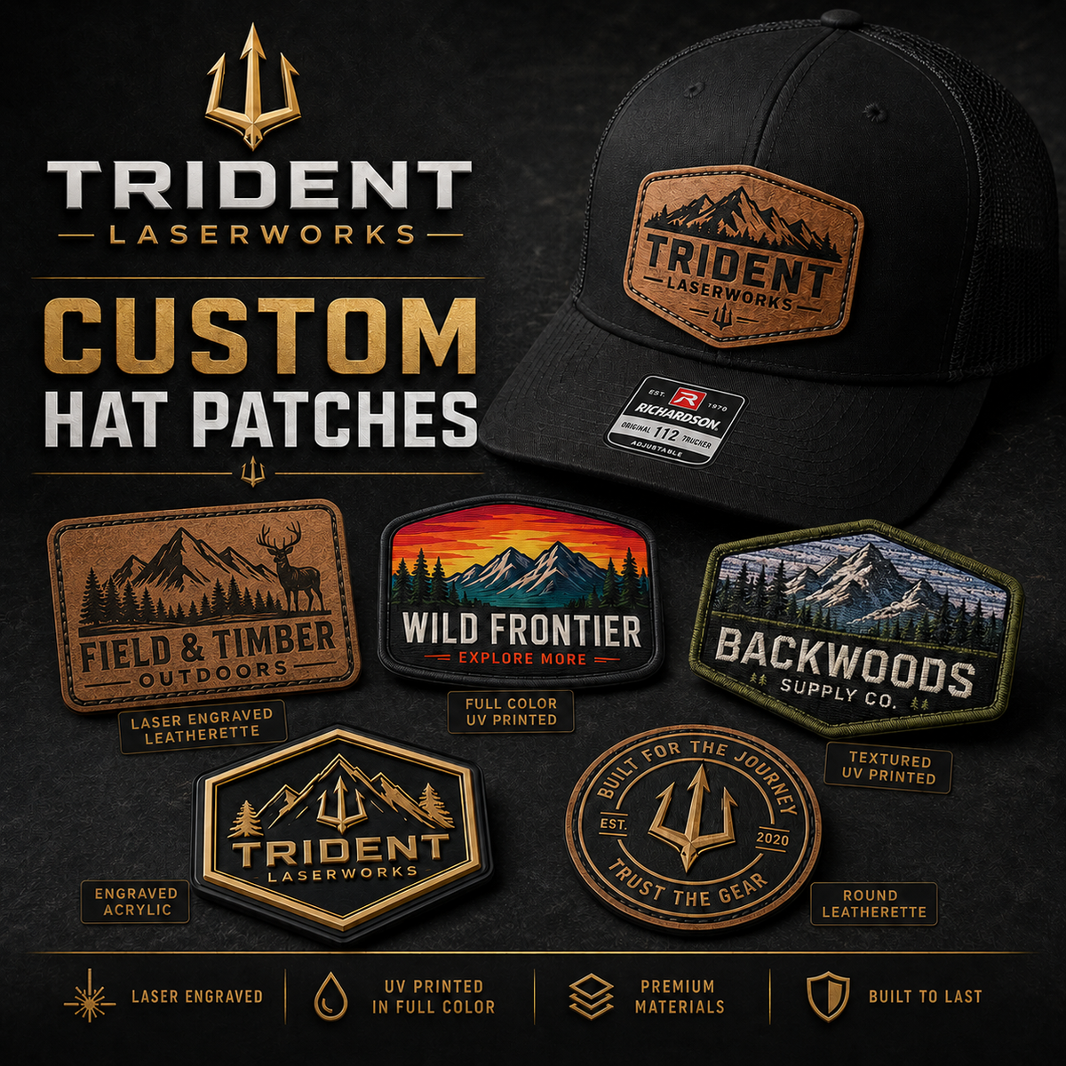 Examples of custom decorated hat patches