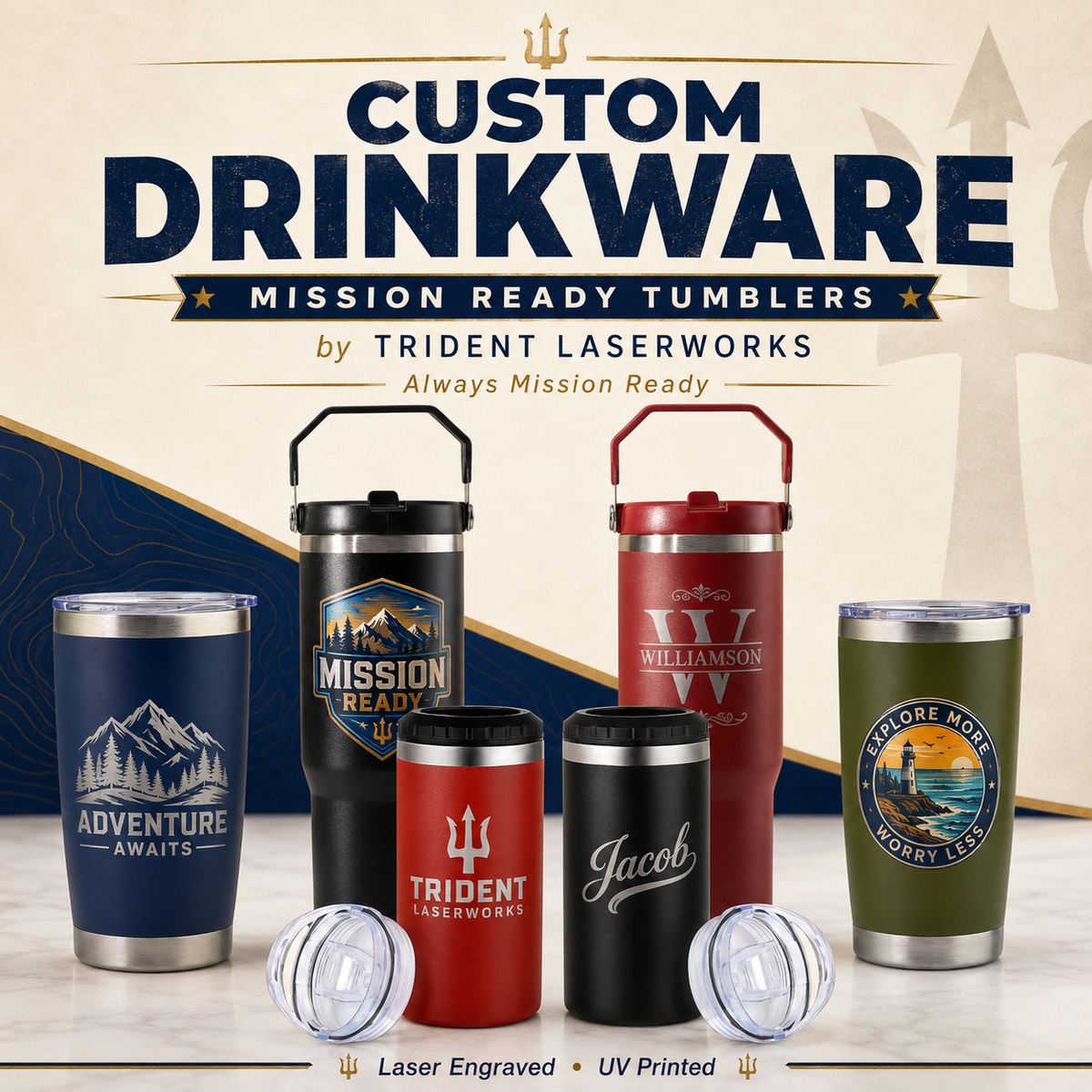 Examples of personalized custom drinkware