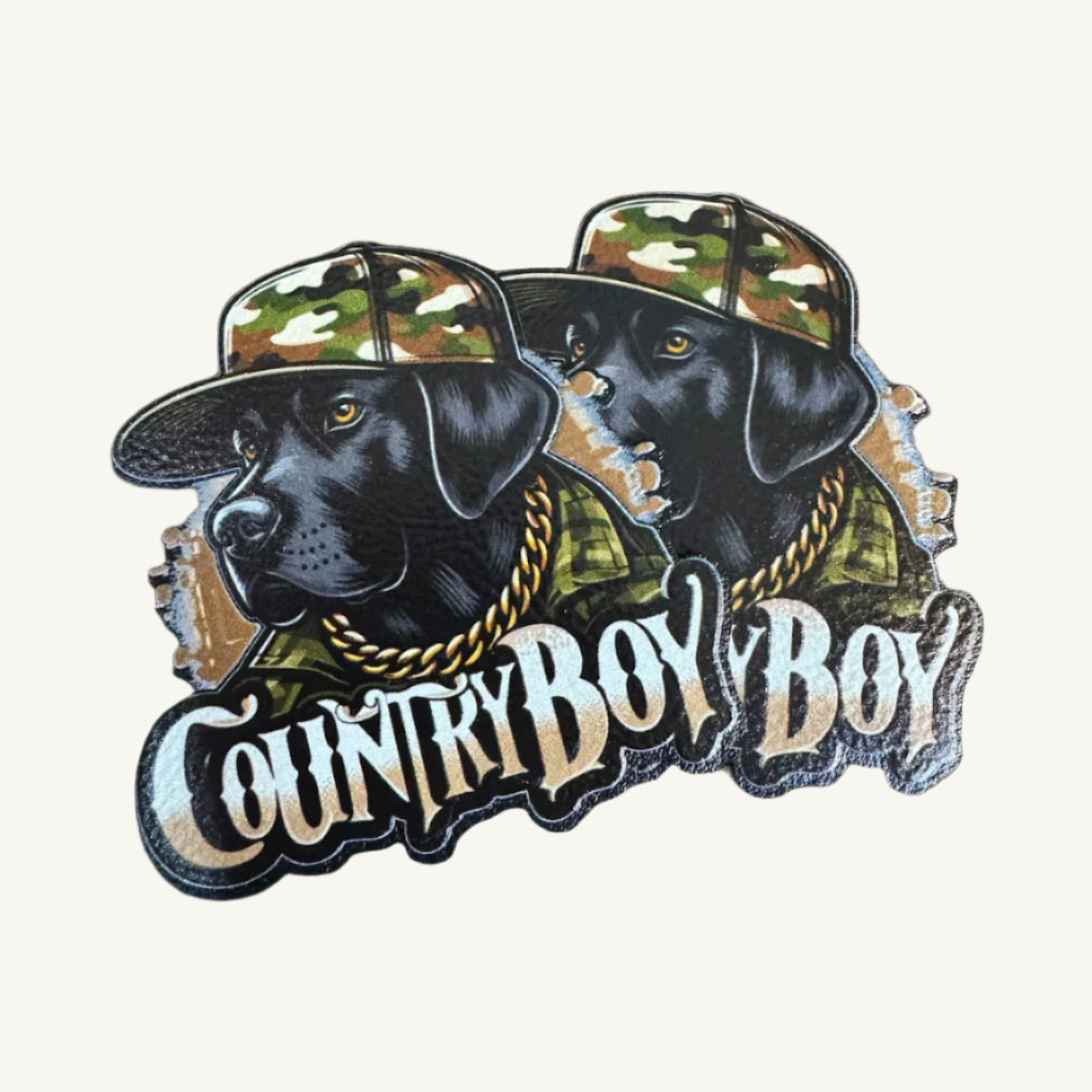 Country Boy UV Printed Leatherette Patches