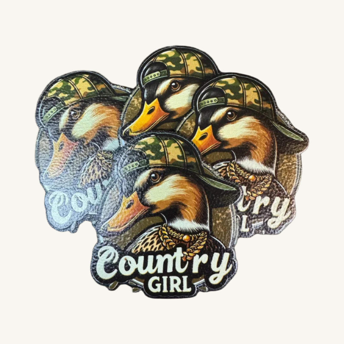 County Girl Duck UV Printed Leatherette Patches
