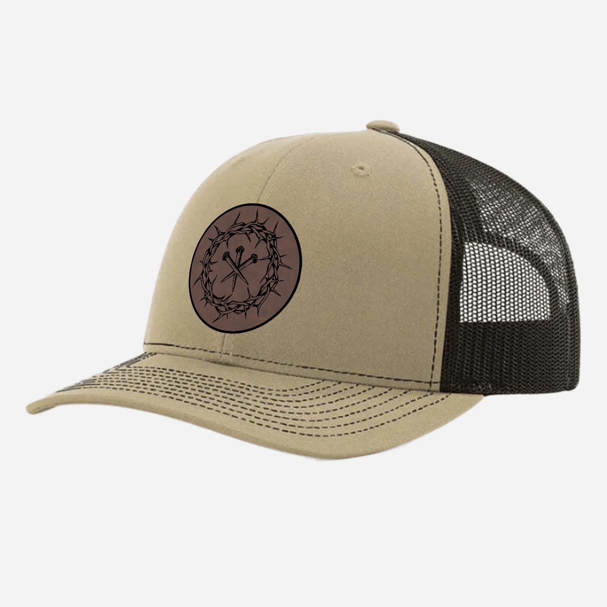 Crown of Thorns/Nails Leatherette Patch Hat