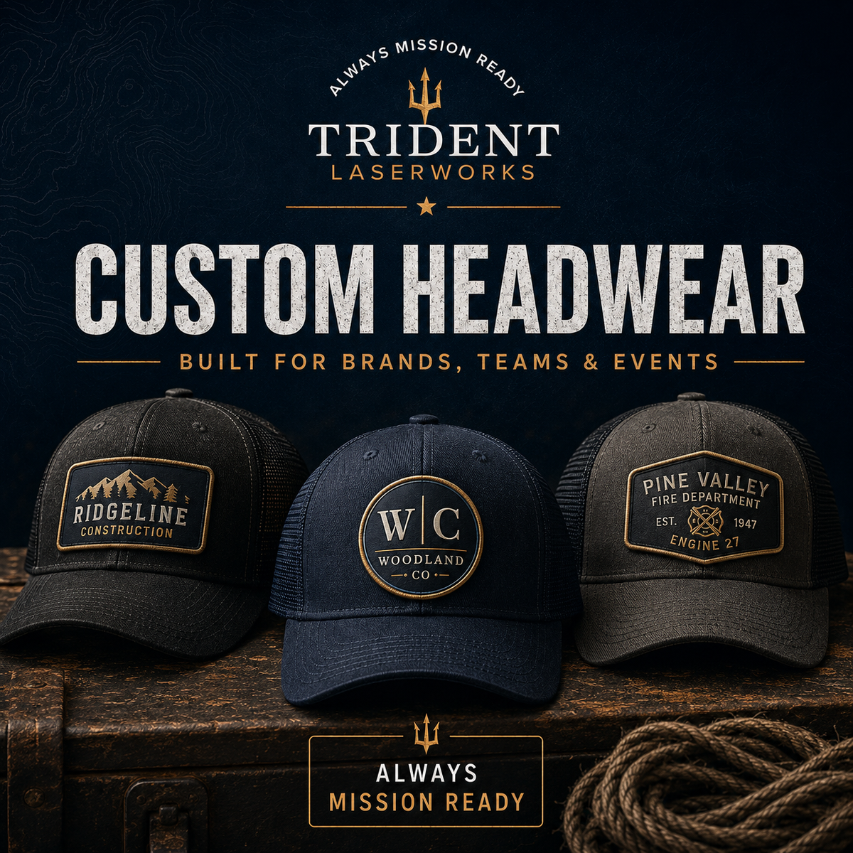 Example of custom branded headwear