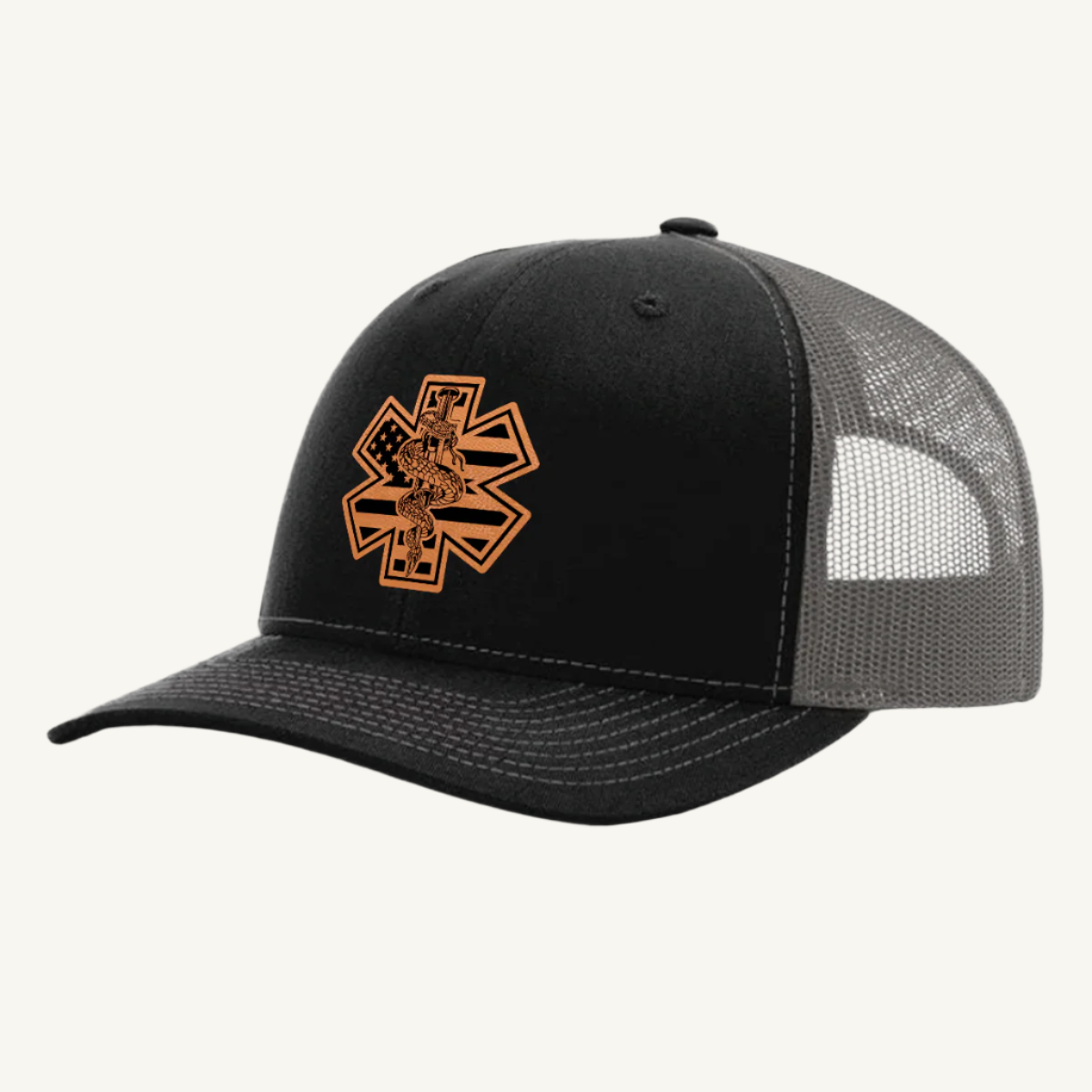 EMS Star of Life/Flag Trucker Hat