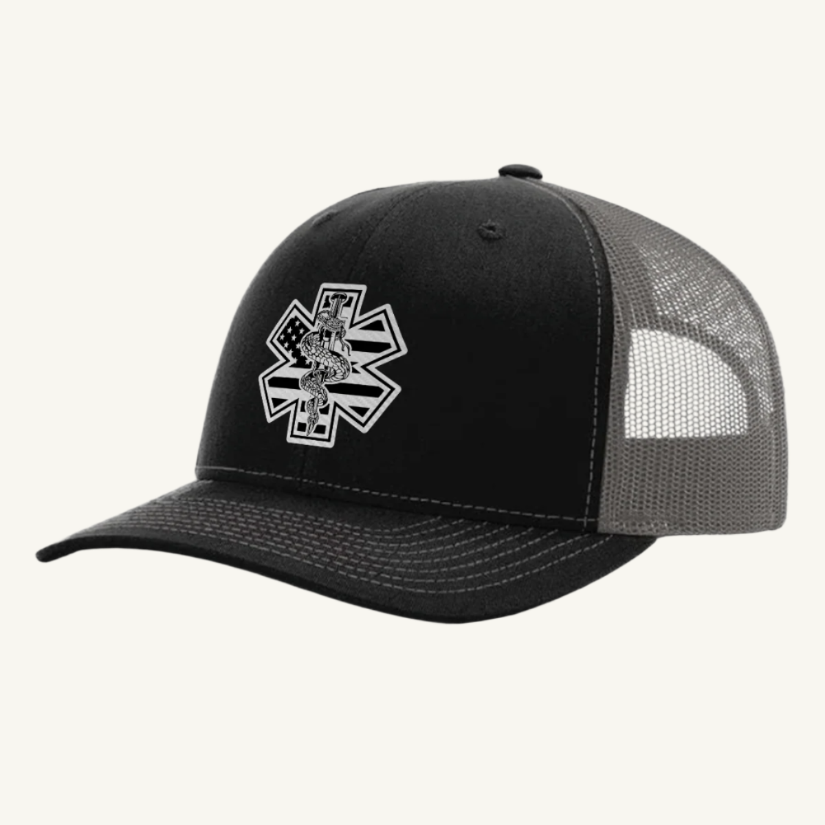 EMS Star of Life/Flag Trucker Hat