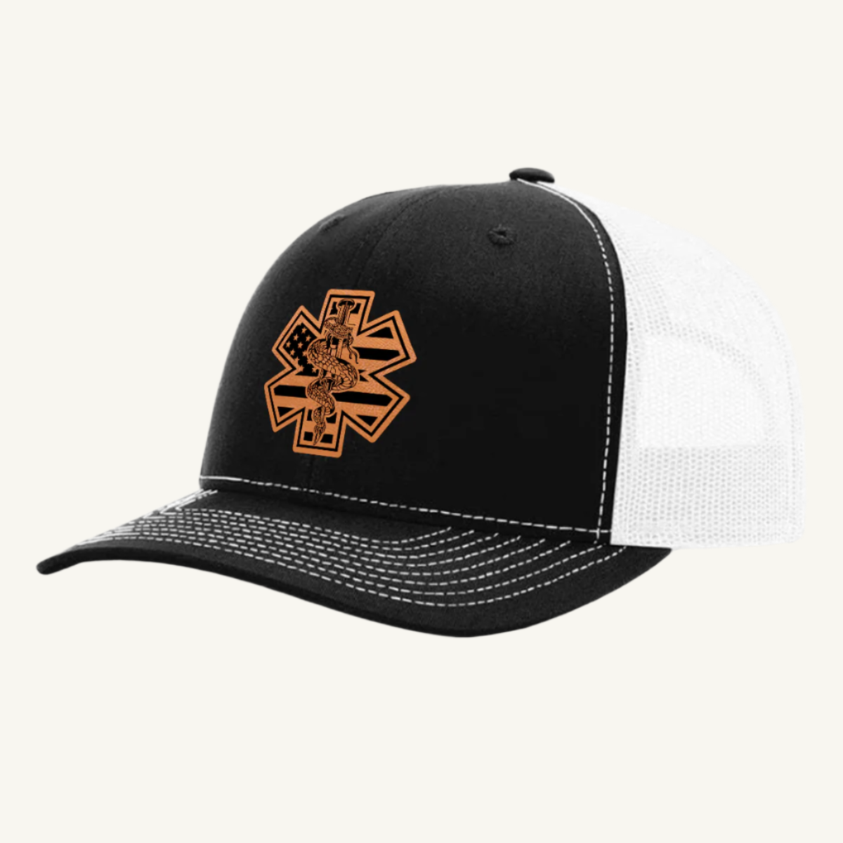 EMS Star of Life/Flag Trucker Hat