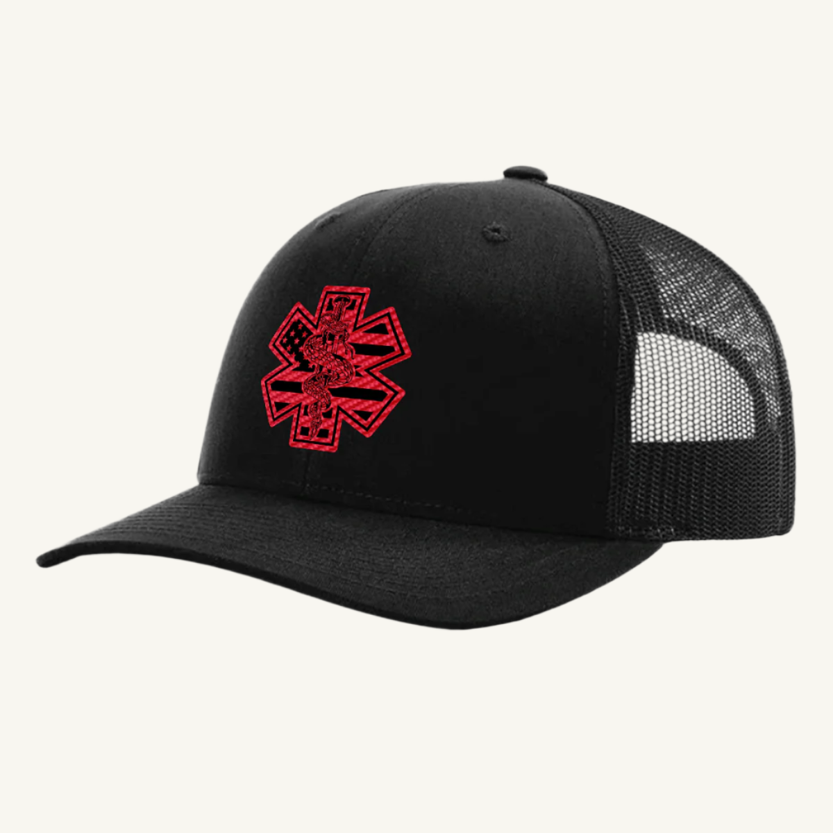 EMS Star of Life/Flag Trucker Hat