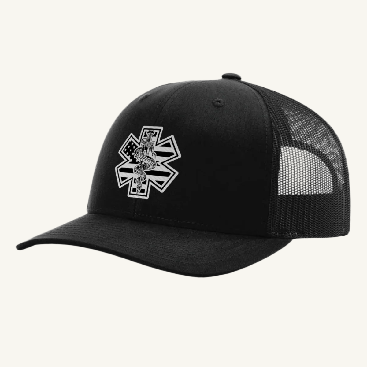 EMS Star of Life/Flag Trucker Hat