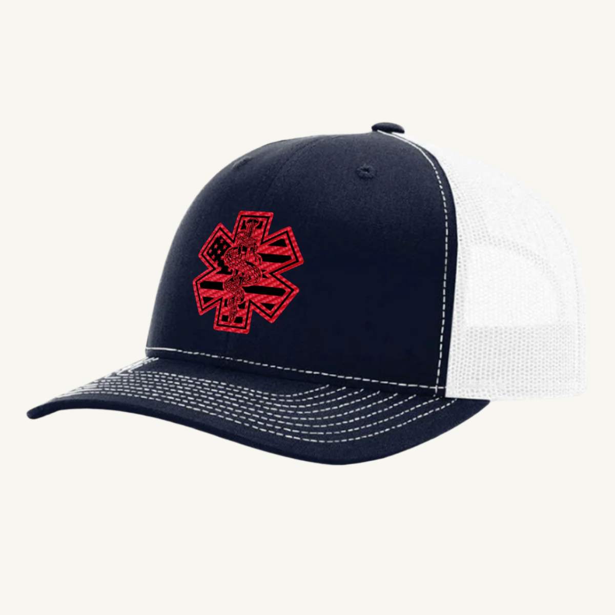 EMS Star of Life/Flag Trucker Hat