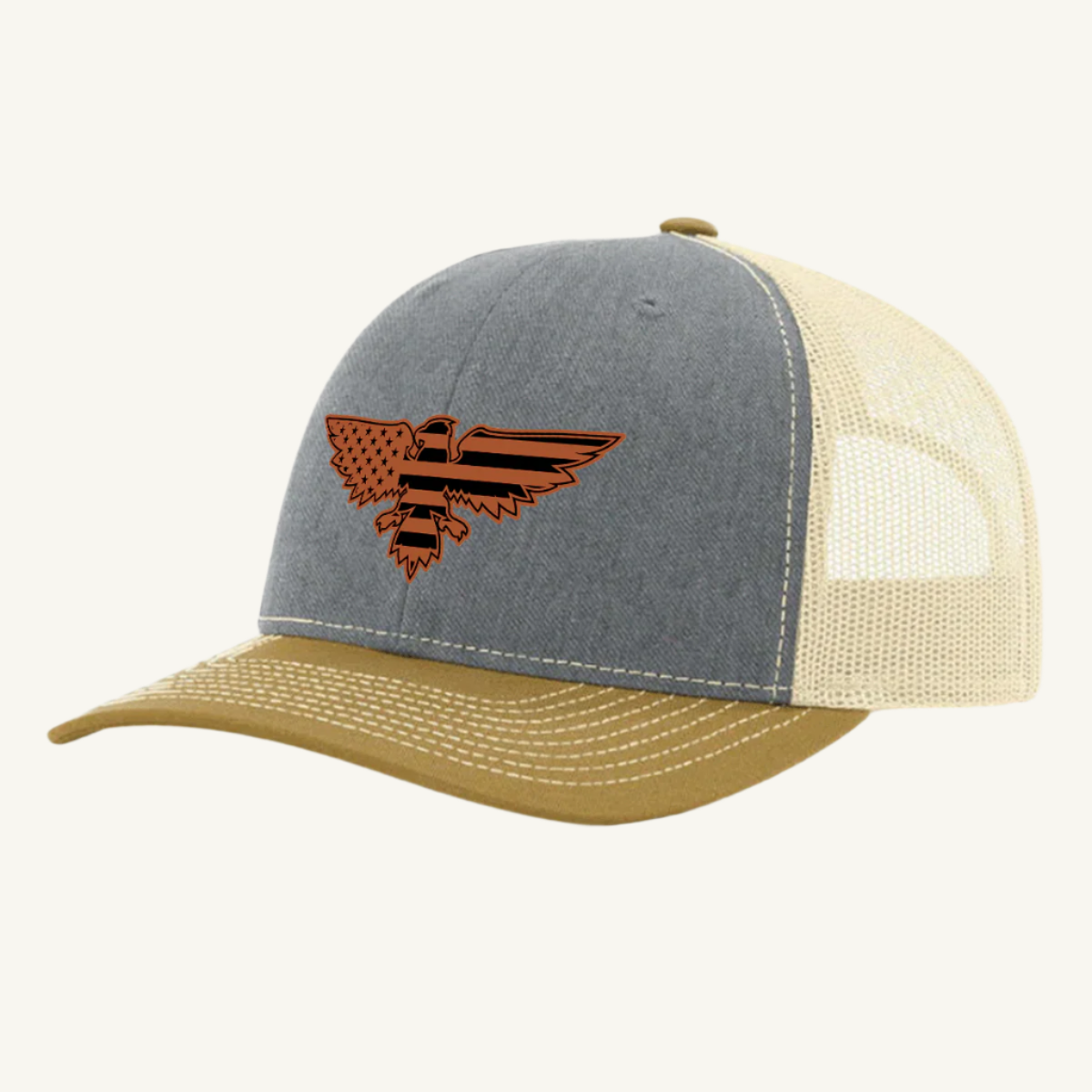 Eagle Shaped American Flag Trucker Hat