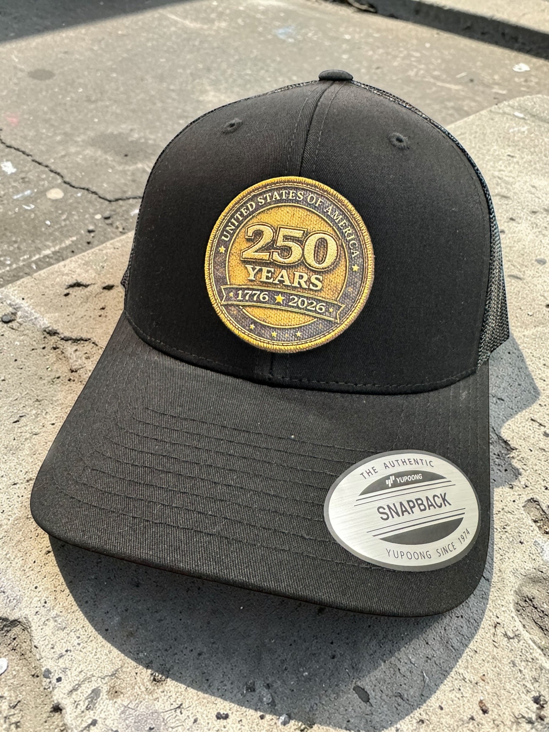 America 250 Custom Patch Hats | Textured UV Printed ProWeave Leatherette Patches