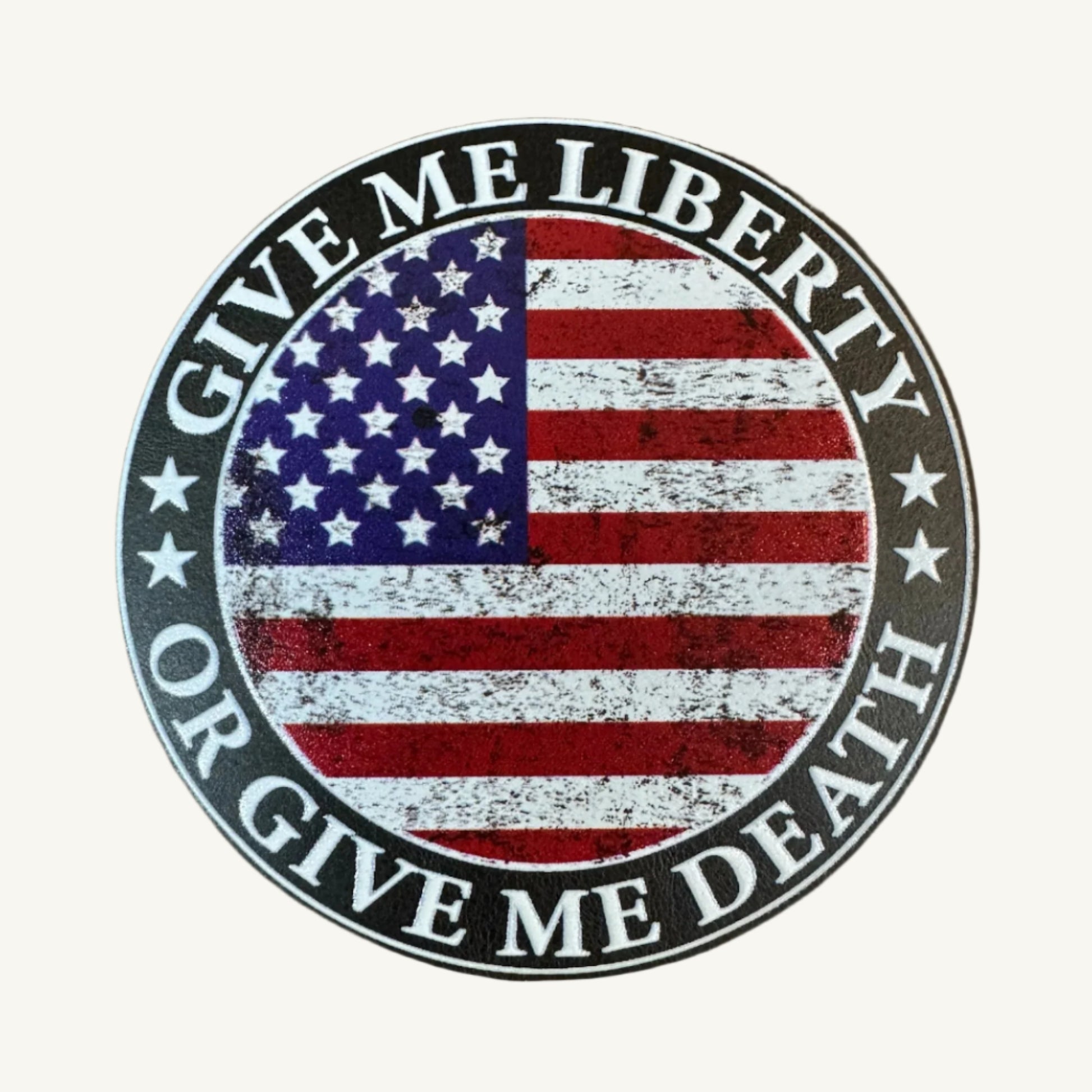 Give Me Liberty or Give Me Death American Flag UV Printed Leatherette Patch