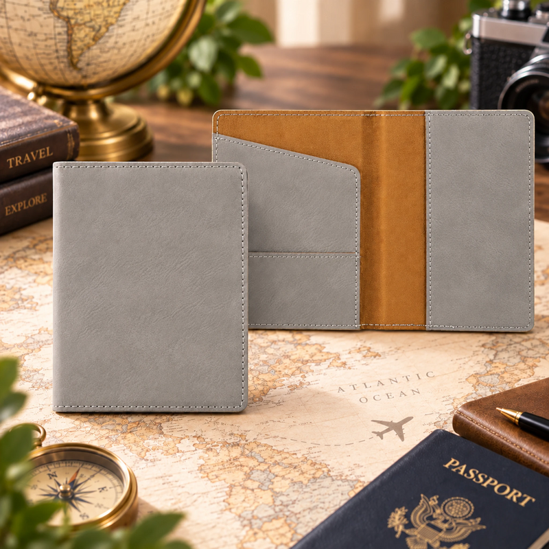 Custom Laser Engraved Leatherette Passport Holders (Set of 6)