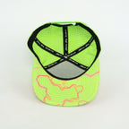 Neon Green & Pink Topographic Performance Hat