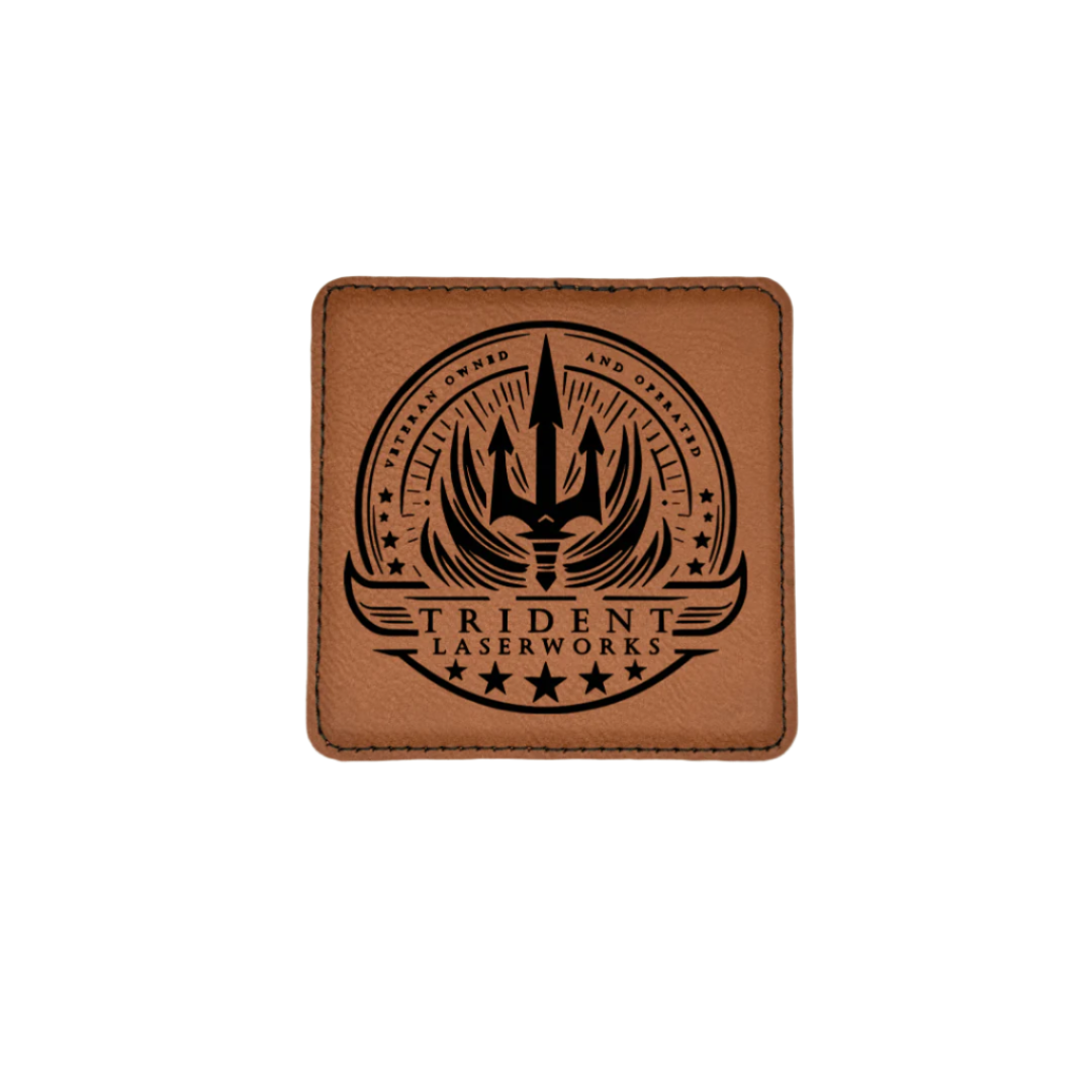 Branded Leatherette Coasters - Trident LaserWorks
