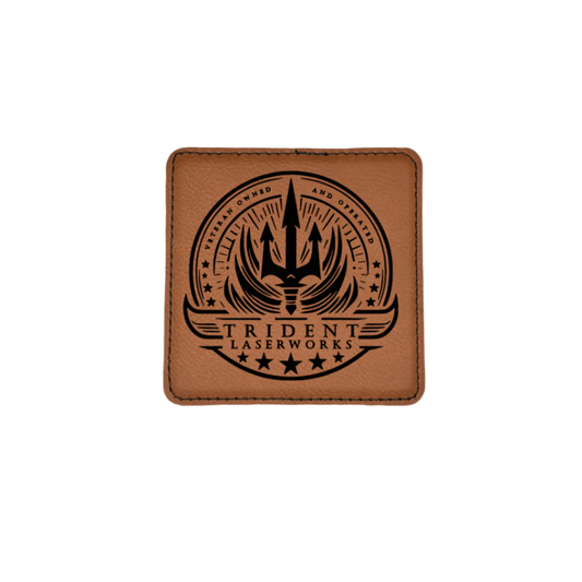 Branded Leatherette Coasters - Trident LaserWorks