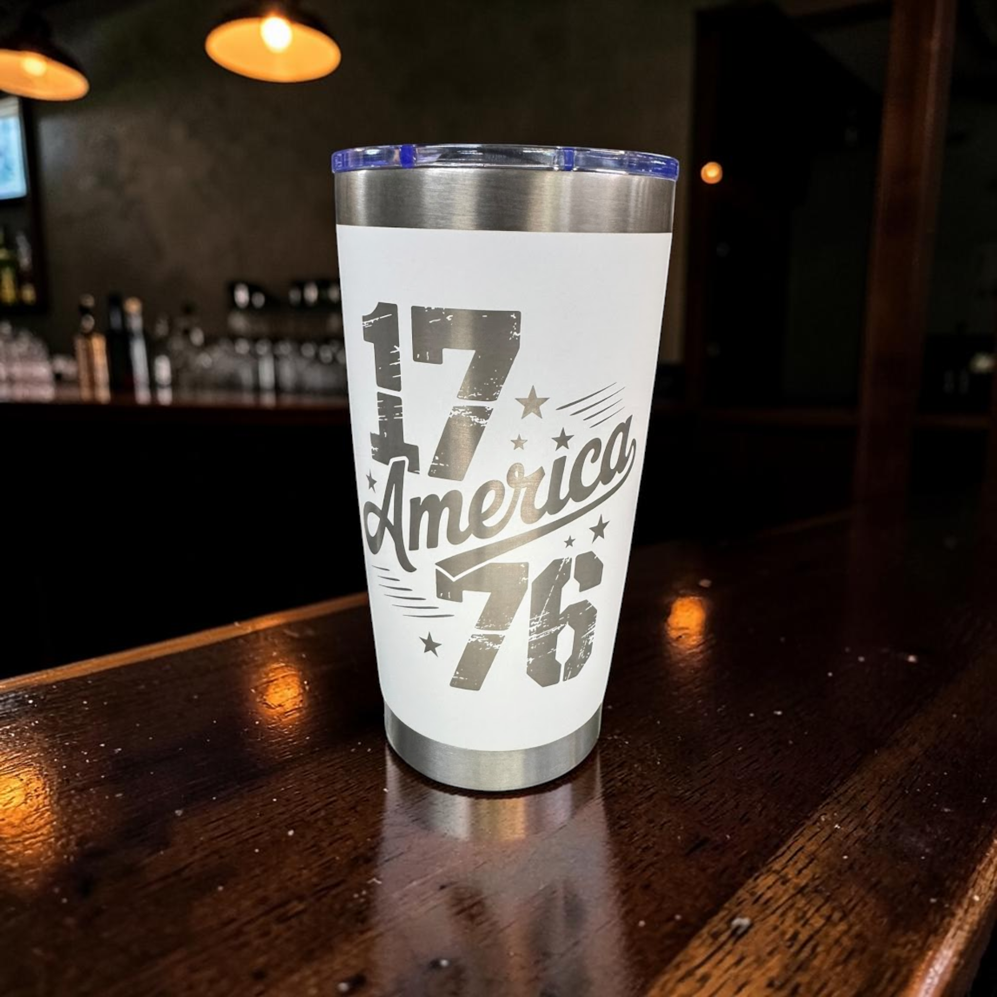 America 1776 | Laser Engraved Patriotic Tumbler | 20oz Stainless Steel
