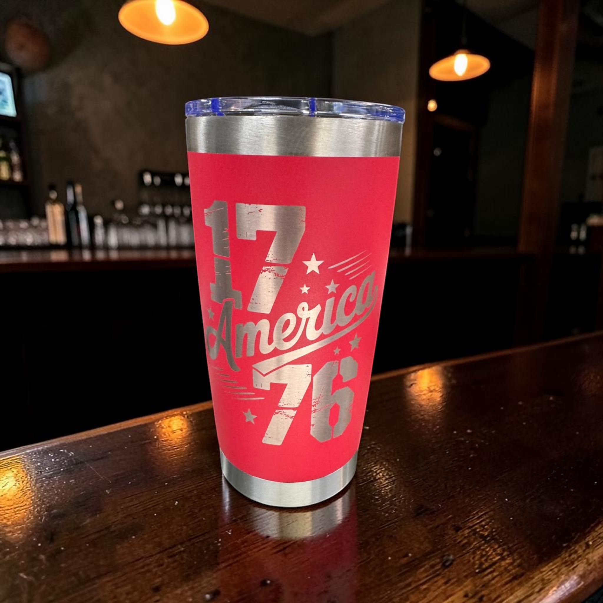 America 1776 | Laser Engraved Patriotic Tumbler | 20oz Stainless Steel