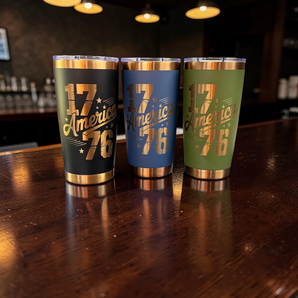 America 1776 | Laser Engraved Patriotic Tumbler | 20oz Stainless Steel