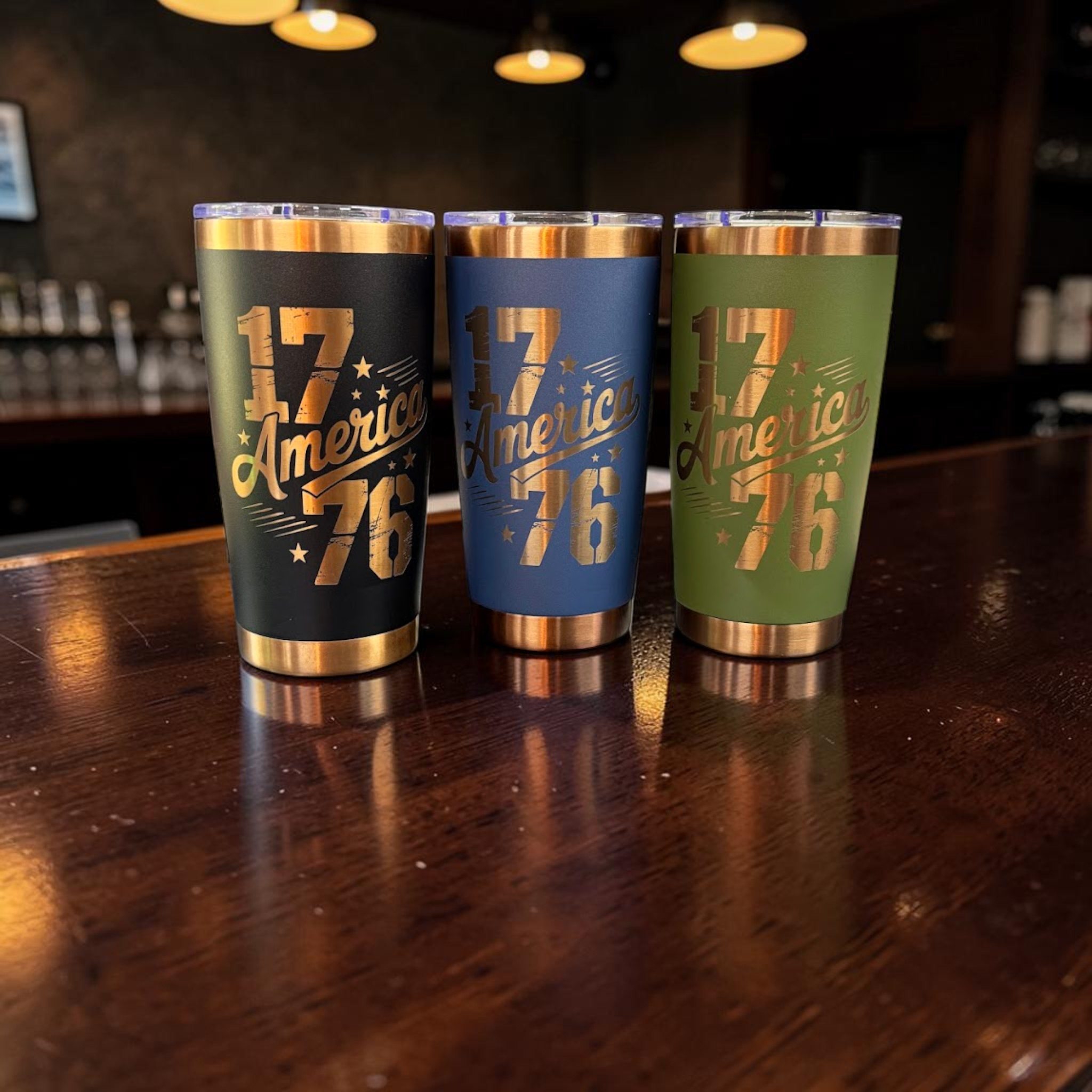 America 1776 | Laser Engraved Patriotic Tumbler | 20oz Stainless Steel