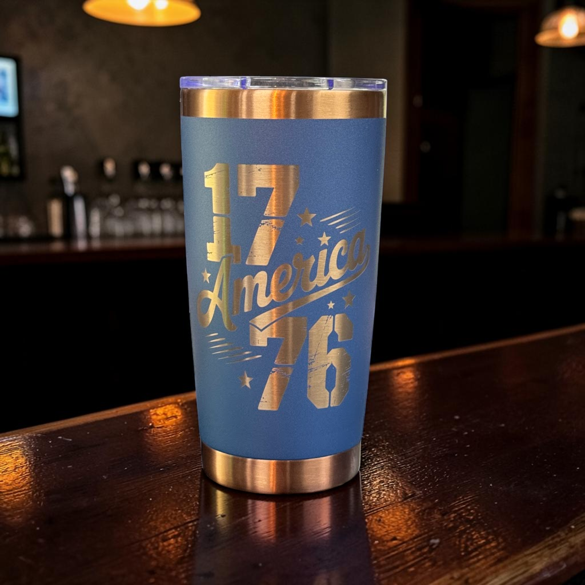 America 1776 | Laser Engraved Patriotic Tumbler | 20oz Stainless Steel