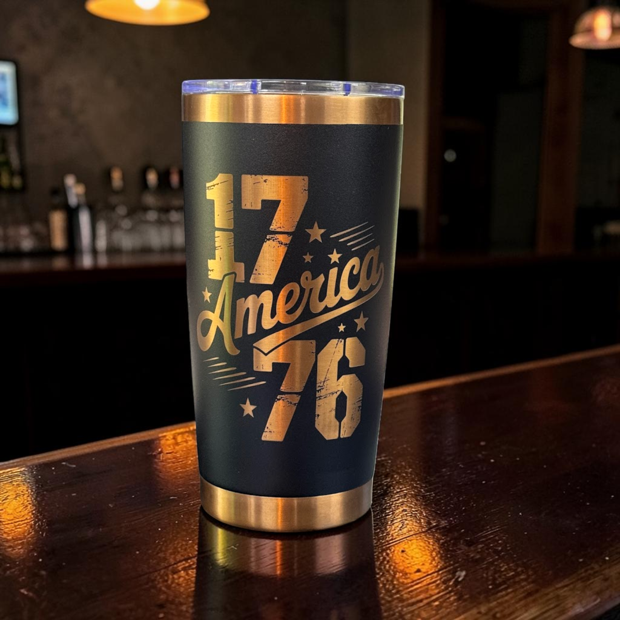 America 1776 | Laser Engraved Patriotic Tumbler | 20oz Stainless Steel