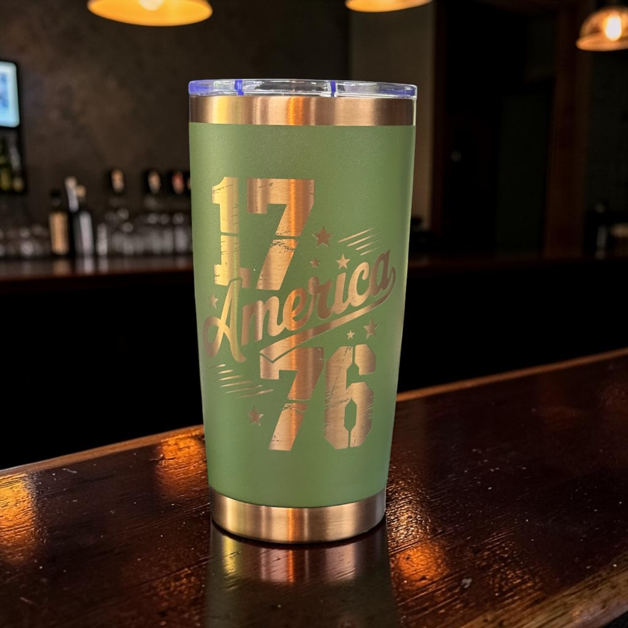 America 1776 | Laser Engraved Patriotic Tumbler | 20oz Stainless Steel