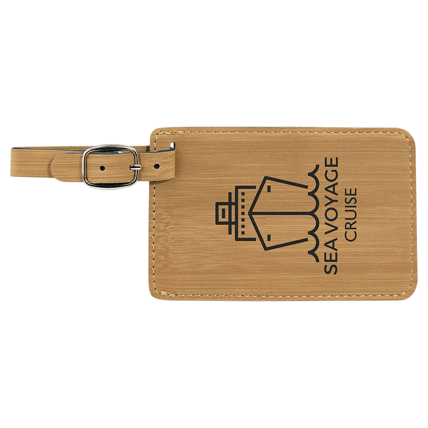 Laser engraved leatherette luggage tags