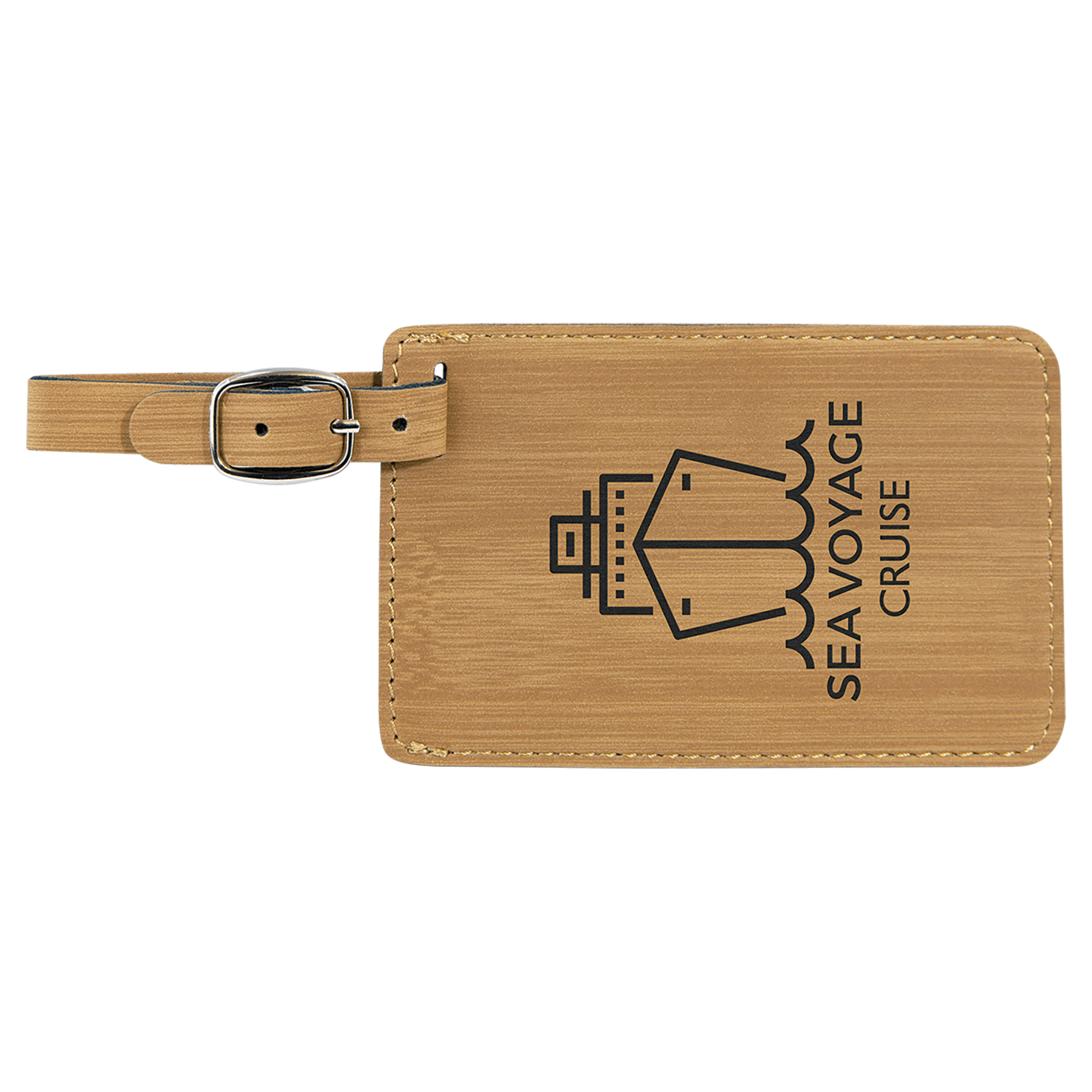 Laser engraved leatherette luggage tags