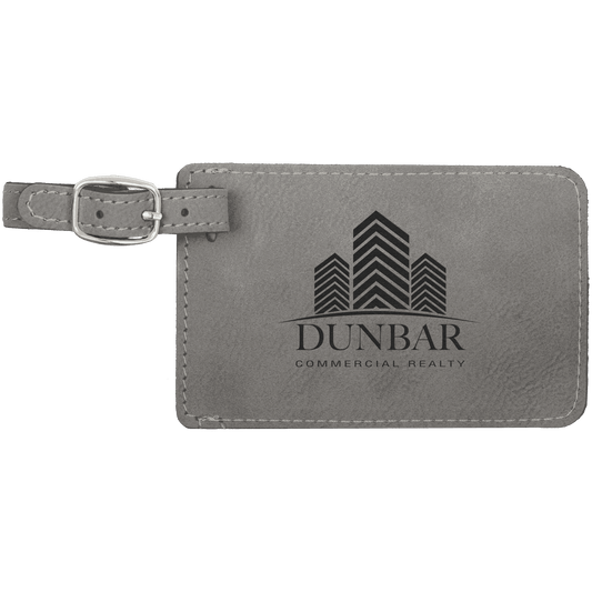 Laser engraved leatherette luggage tags