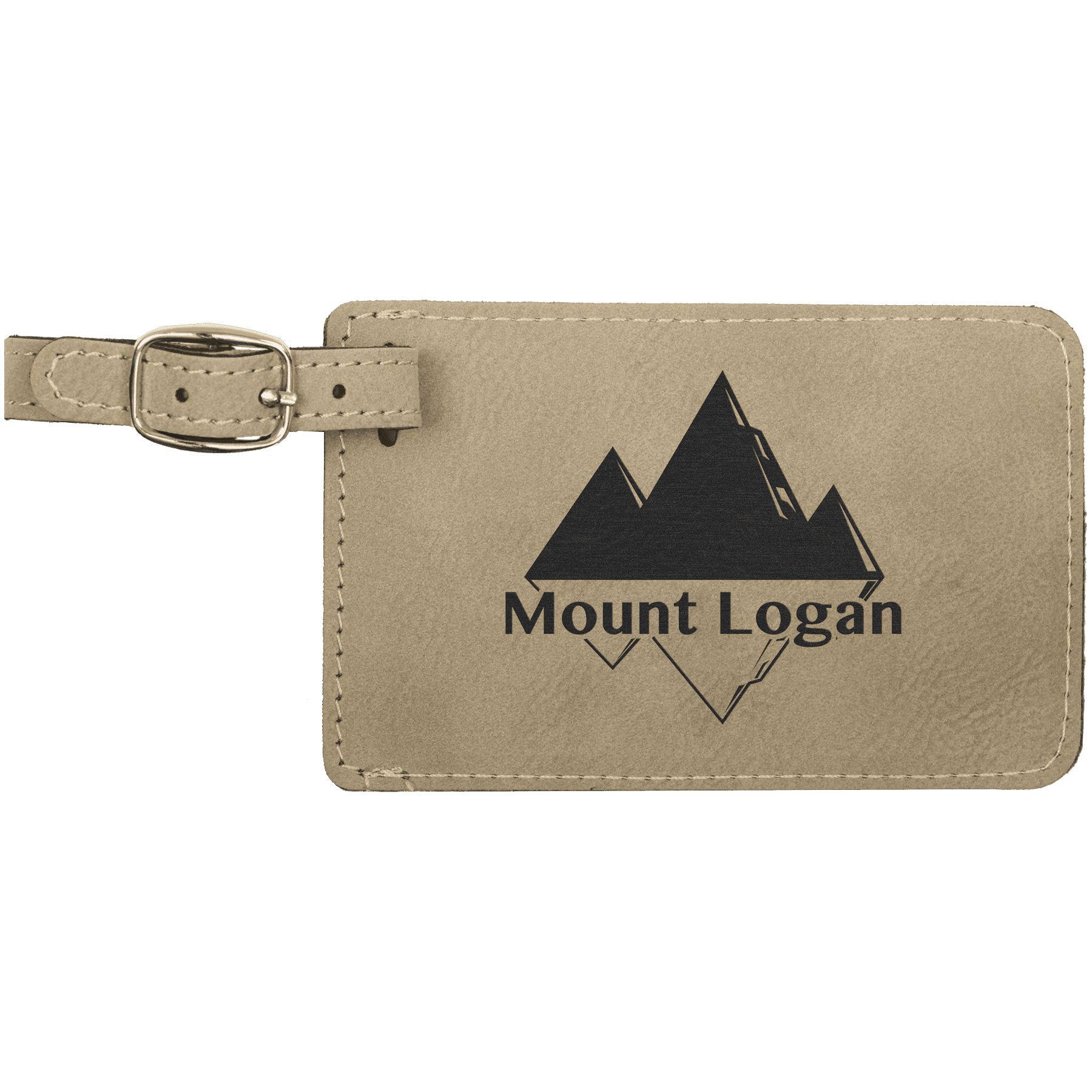 Laser engraved leatherette luggage tags