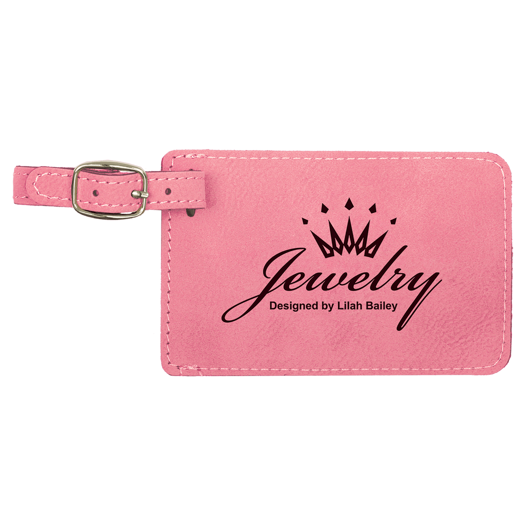 Laser engraved leatherette luggage tags