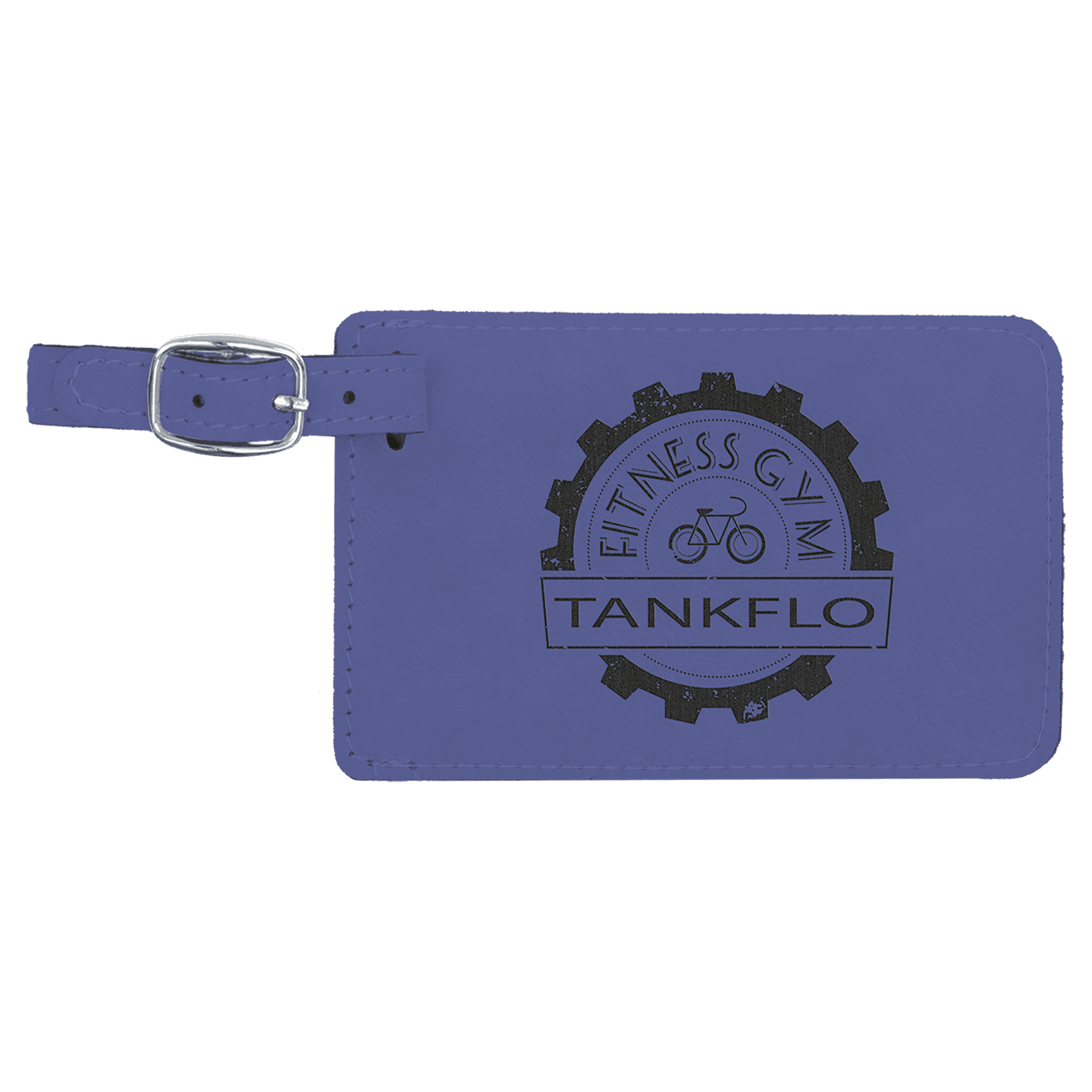 Laser engraved leatherette luggage tags