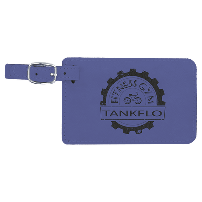 Laser engraved leatherette luggage tags