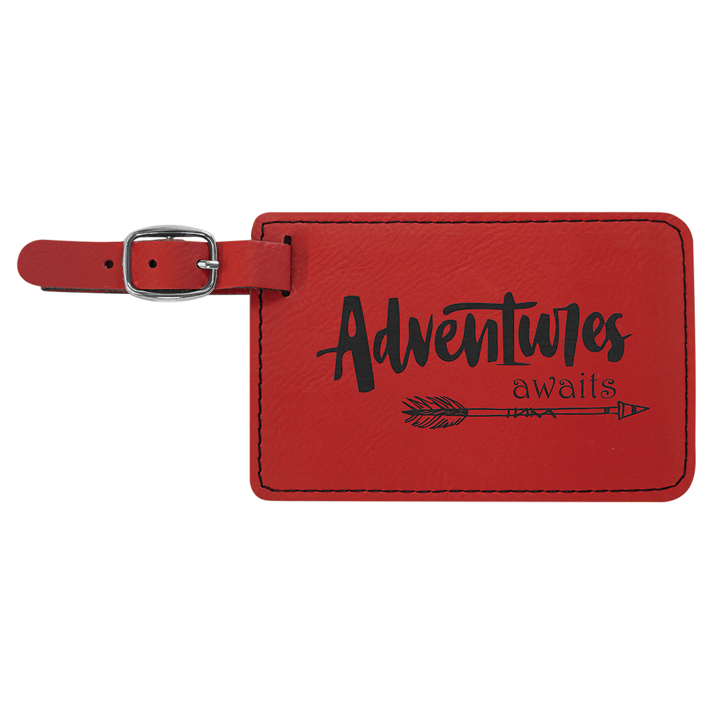 Laser engraved leatherette luggage tags