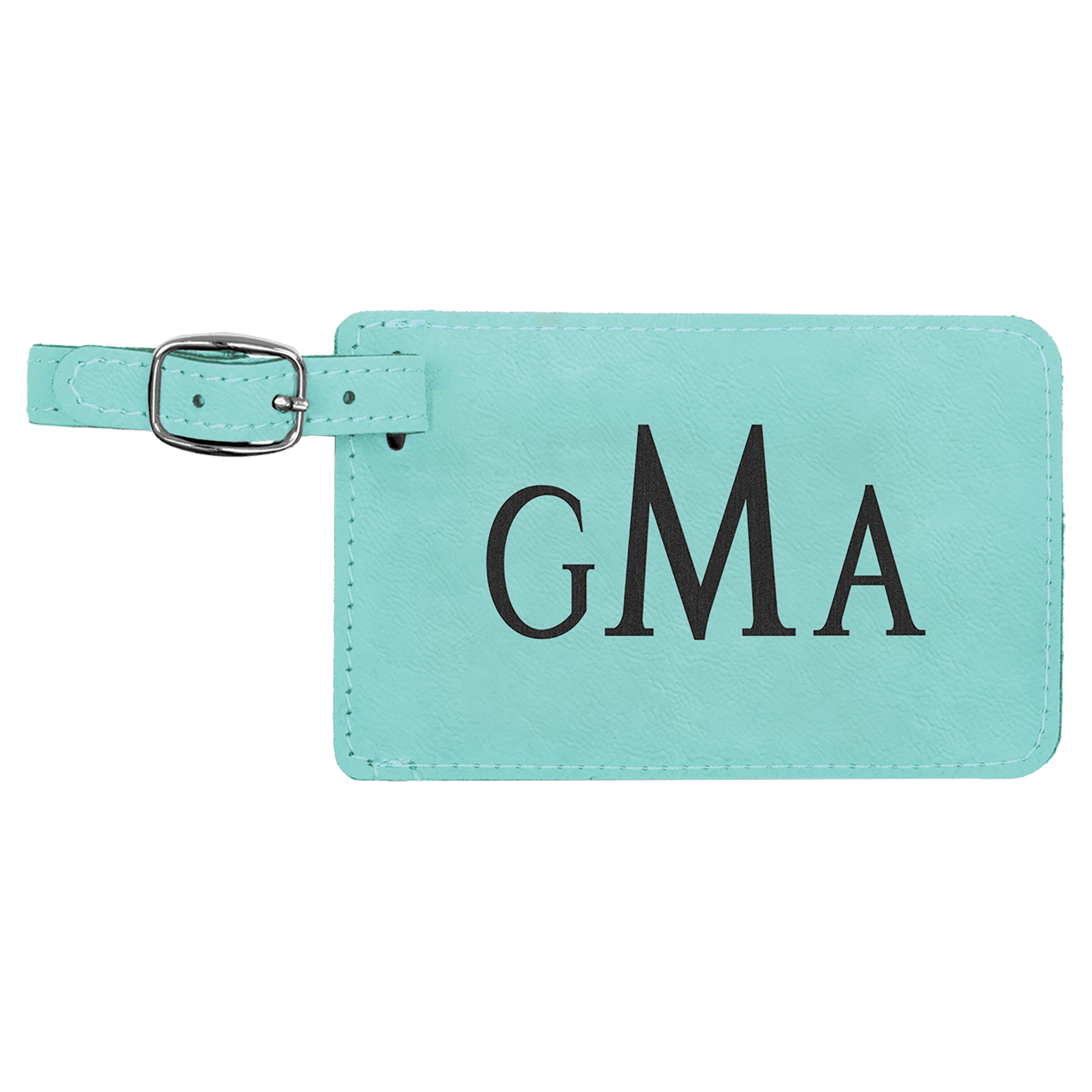 Laser engraved leatherette luggage tags