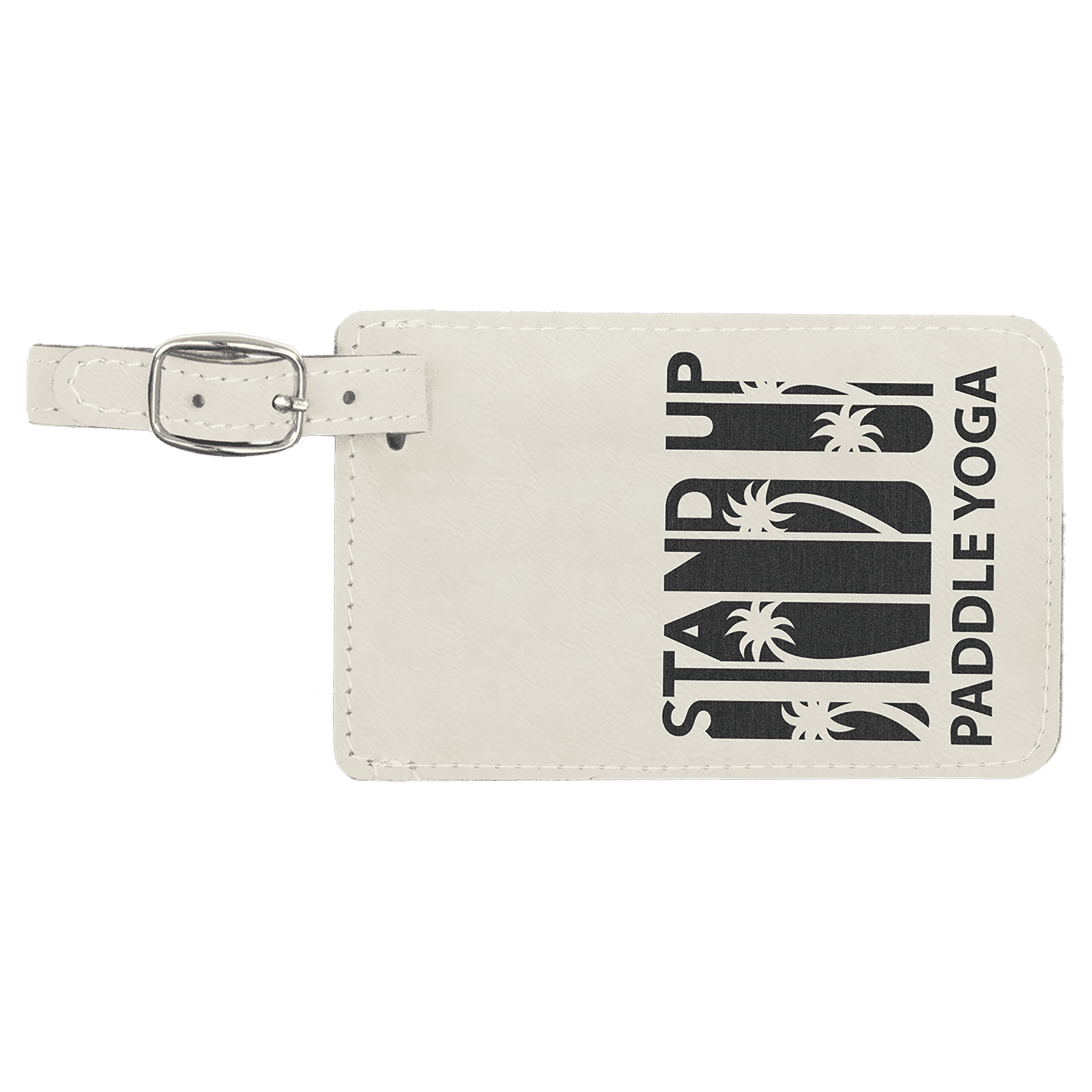 Laser engraved leatherette luggage tags