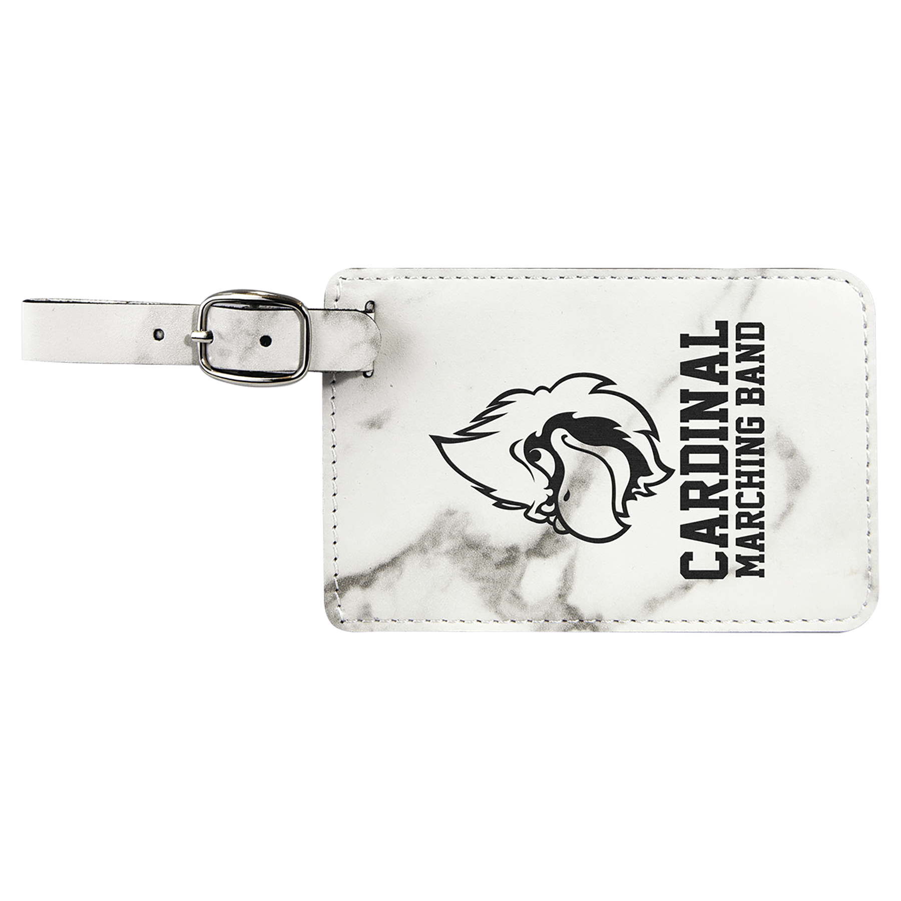Laser engraved leatherette luggage tags