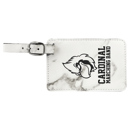 Laser engraved leatherette luggage tags