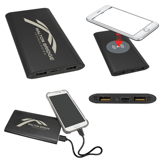 8000 mAh Power Bank & Wireless Anodized Aluminum Charger (Set of 5)