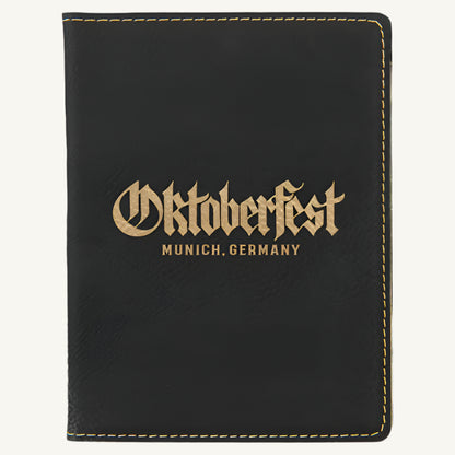 Laser engraved leatherette passport holder
